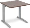 Dams TR10 Rectangular Desk with Cable Managed Legs - 800mm x 800mm - Walnut