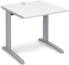 Dams TR10 Rectangular Desk with Cable Managed Legs - 800mm x 800mm - White