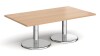 Dams Pisa Rectangular Coffee Table With Round Bases 1400 x 800mm - Beech