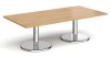 Dams Pisa Rectangular Coffee Table With Round Bases 1600 x 800mm - Oak