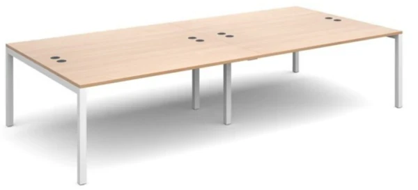 Dams Connex Double Back To Back Bench Desk 3200 x 1600mm - Beech