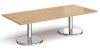 Dams Pisa Rectangular Coffee Table With Round Bases 1800 x 800mm - Oak