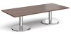 Dams Pisa Rectangular Coffee Table With Round Bases 1800 x 800mm - Walnut
