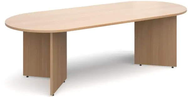 Dams Arrow Head Leg Radial End Boardroom Table 2400 x 1000mm - Beech