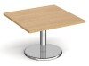 Dams Pisa Square Coffee Table With Round Base 800mm - Oak
