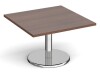 Dams Pisa Square Coffee Table With Round Base 800mm - Walnut
