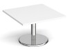 Dams Pisa Square Coffee Table With Round Base 800mm - White