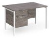 Dams Maestro 25 Rectangular Desk with Straight Legs and 2 Drawer Fixed Pedestal - 1200 x 800mm - Grey Oak