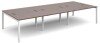 Dams Connex Triple Back To Back Bench Desk 3600 x 1600mm - Walnut