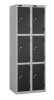 Probe Three Door Nest of 2 Steel Lockers - 1780 x 610 x 305mm - Black (RAL 9004)