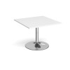 Dams Chrome Trumpet Base Square Boardroom Table 1000mm - White
