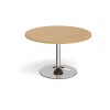 Dams Chrome Trumpet Base Circular Boardroom Table 1200mm - Oak