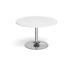 Dams Chrome Trumpet Base Circular Boardroom Table 1200mm - White