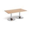 Dams Chrome Trumpet Base Rectangular Boardroom Table 1800 x 1000mm - Beech