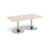 Dams Chrome Trumpet Base Rectangular Boardroom Table 1800 x 1000mm - Maple