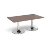 Dams Chrome Trumpet Base Rectangular Boardroom Table 1800 x 1000mm - Walnut