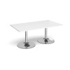 Dams Chrome Trumpet Base Rectangular Boardroom Table 1800 x 1000mm - White