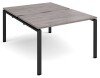 Dams Adapt Bench Desk Two Person Back To Back - 1200 x 1600mm - Grey Oak