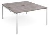 Dams Adapt Bench Desk Two Person Back To Back - 1400 x 1600mm - Grey Oak