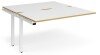Dams Adapt Bench Desk Two Person Extension - 1400 x 1600mm - White/Oak