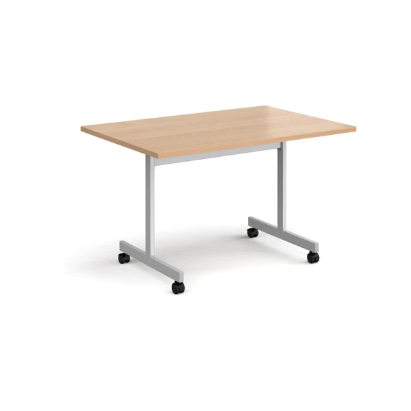 Dams Rectangular Fliptop Meeting Table - 1200 x 800mm - Beech