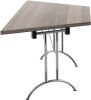 TC One Union Folding Trapezoidal Top Table - 1600 x 800mm - Grey Oak
