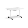 Dams Rectangular Fliptop Meeting Table - 1200 x 800mm - White