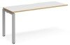 Dams Adapt Bench Desk One Person Extension - 1600 x 600mm - White/Oak