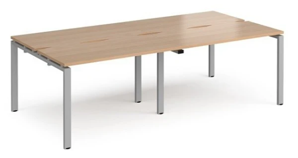 Dams Adapt Bench Desk Four Person Back To Back - 2400 x 1200mm - Beech