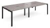 Dams Adapt Bench Desk Four Person Back To Back - 2800 x 1200mm - Grey Oak