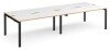 Dams Adapt Bench Desk Four Person Back To Back - 2800 x 1200mm - White/Oak
