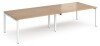 Dams Adapt Bench Desk Four Person Back To Back - 2800 x 1200mm - Beech