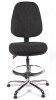 Chilli Chrome High Back Fabric Draughtsman Operator Chair - Charcoal