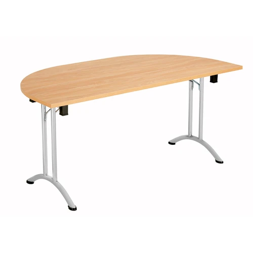 TC One Union Folding D-End Top Table - 1600 x 800mm - Beech