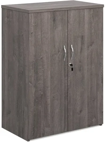 Gentoo Double Door Cupboard with 2 Shelves 1090 x 800 x 470mm - Grey Oak