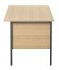 TC Eco 18 Rectangular Desk with Straight Legs and 2 Drawer Fixed Pedestal - 1200mm x 750mm - Sorano Oak