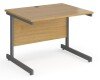 Dams Contract 25 Rectangular Desk with Single Cantilever Legs - 1000 x 800mm - Oak