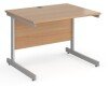 Dams Contract 25 Rectangular Desk with Single Cantilever Legs - 1000 x 800mm - Beech