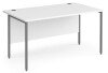 Dams Contract 25 Rectangular Desk with Straight Legs - 1400 x 800mm - White