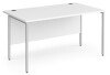 Dams Contract 25 Rectangular Desk with Straight Legs - 1400 x 800mm - White