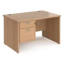 Dams Maestro 25 Rectangular Desk with Panel End Legs and 2 Drawer Fixed Pedestal - 1200 x 800mm