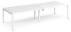 Dams Adapt Bench Desk Four Person Back To Back - 2800 x 1200mm - White