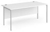 Dams Contract 25 Rectangular Desk with Straight Legs - 1600 x 800mm - White