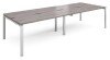 Dams Adapt Bench Desk Four Person Back To Back - 3200 x 1200mm - Grey Oak