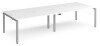 Dams Adapt Bench Desk Four Person Back To Back - 3200 x 1200mm - White