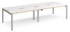 Dams Adapt Bench Desk Four Person Back To Back - 3200 x 1200mm - White/Oak