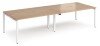 Dams Adapt Bench Desk Four Person Back To Back - 3200 x 1200mm - Beech