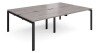 Dams Adapt Bench Desk Four Person Back To Back - 2400 x 1600mm - Grey Oak