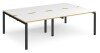 Dams Adapt Bench Desk Four Person Back To Back - 2400 x 1600mm - White/Oak