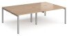 Dams Adapt Bench Desk Four Person Back To Back - 2400 x 1600mm - Beech